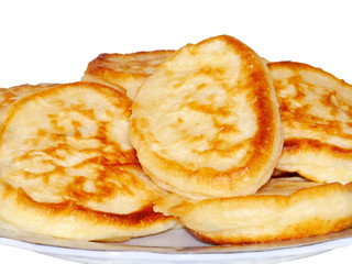 Homemade pancakes, isolated on white