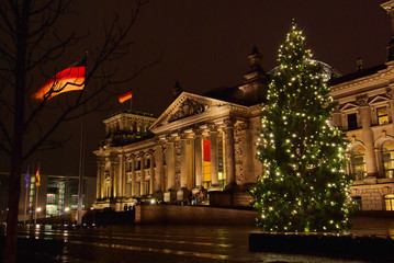 Fototapeta premium Berlin Reichstag Weihnachten 02