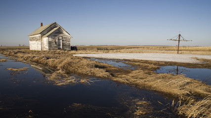 Flooded house in rural South Dakota