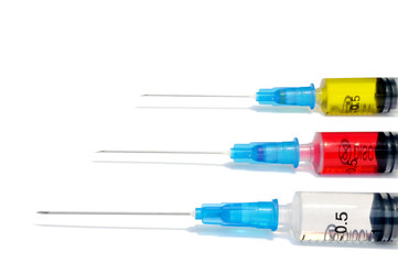 Three disposable syringe