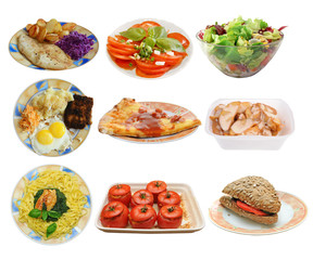 Assembling of different dishes