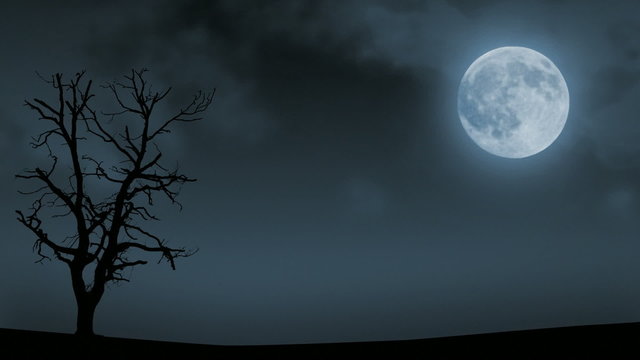 Loopable full moon night background
