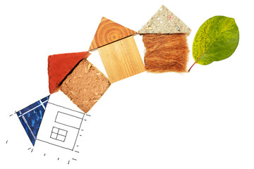 various materials for eco buildings