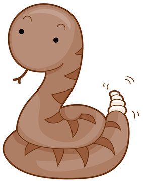 brown cartoon rattlesnake coiled clip art preview