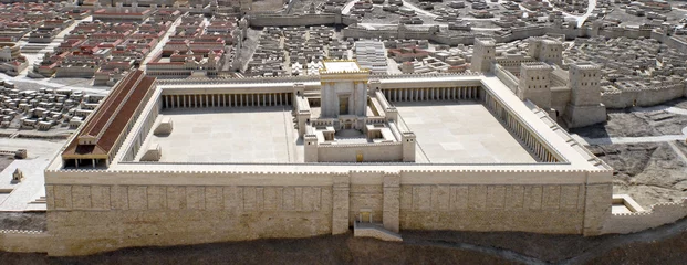 Tuinposter Bedehuis Tweede Tempel van Jeruzalem Model