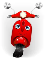 Afwasbaar Fotobehang Motorfiets Scooter Cartoon Baby-Vector