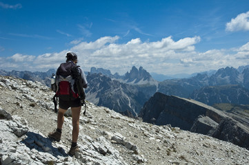 Fototapeta premium Bergwandern in den Dolomiten