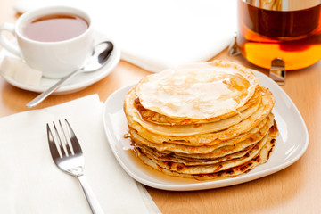 Breakfast with pancakes