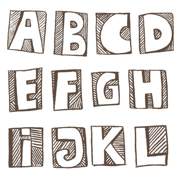 doodle alphabet A-L