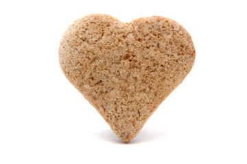 heart shaped gingerbread isolated on white