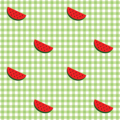 Checked pattern with watermelon