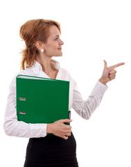 business woman holding a folder