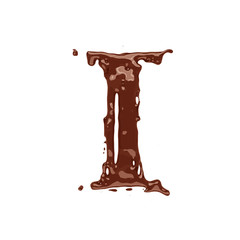 Chocolate letter I isolated on white background
