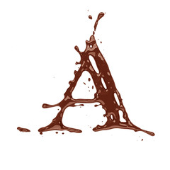 Chocolate letter A isolated on white background