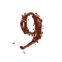 Chocolate digit 9 isolated on white background
