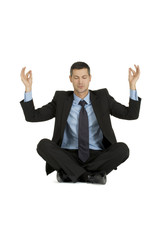 businessman practice yoga