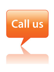 CALL US Speech Bubble Icon (contact hotline tech support button)