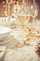 Beautiful gold place setting for Christmas