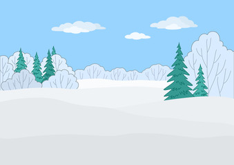 Landscape, winter forest