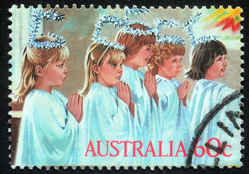 AUSTRALIA - CIRCA 2004: A greeting Christmas stamp