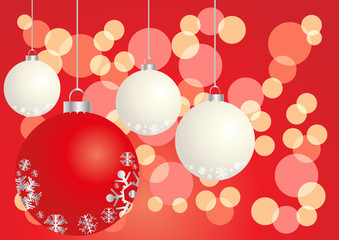 red and white balls on a shiny background