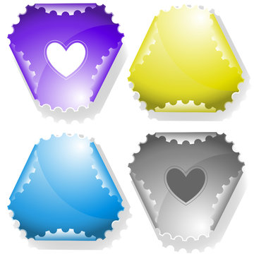 Heart. Vector sticker.