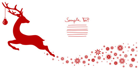 Flying Reindeer Snowflakes & Christmas Ball © Jan Engel