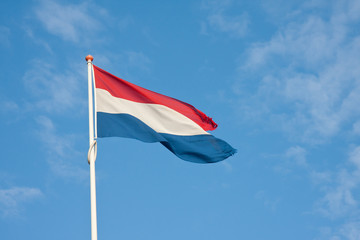 Dutch flag blowing in the wind