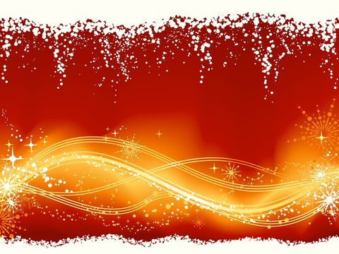 Abstract red golden wavy pattern
