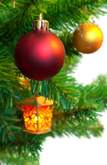 Christmas tree with toys and flashlights