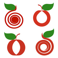 vector illustration of a set of apples