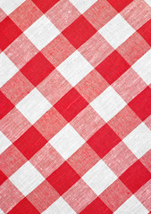 red checked fabric tablecloth