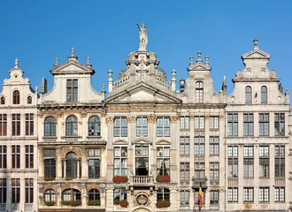 Foto op Plexiglas Brussel Ancient Buildings In Brussels Grand Place