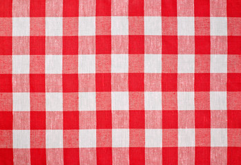 red checked fabric tablecloth