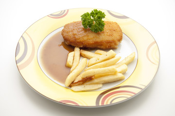 Cordon Bleu mit Pommes Frites