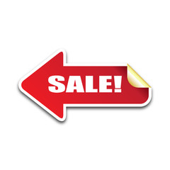 Red arrow with text sale