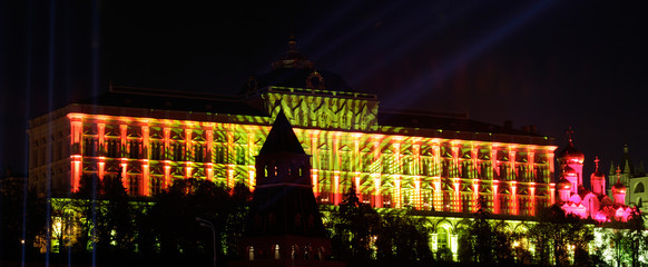 night lights of the Grand Kremlin Palace
