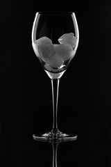 Weinglas mit Eiswürfel