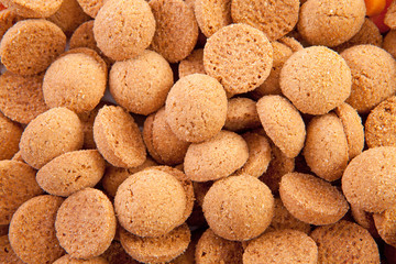 background of typical dutch sweets: pepernoten (ginger nuts)