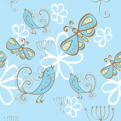 seamless background with nature elements