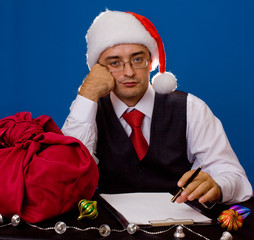 Business man at Christmas and New Year holidays