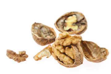 Walnuts isolated on white