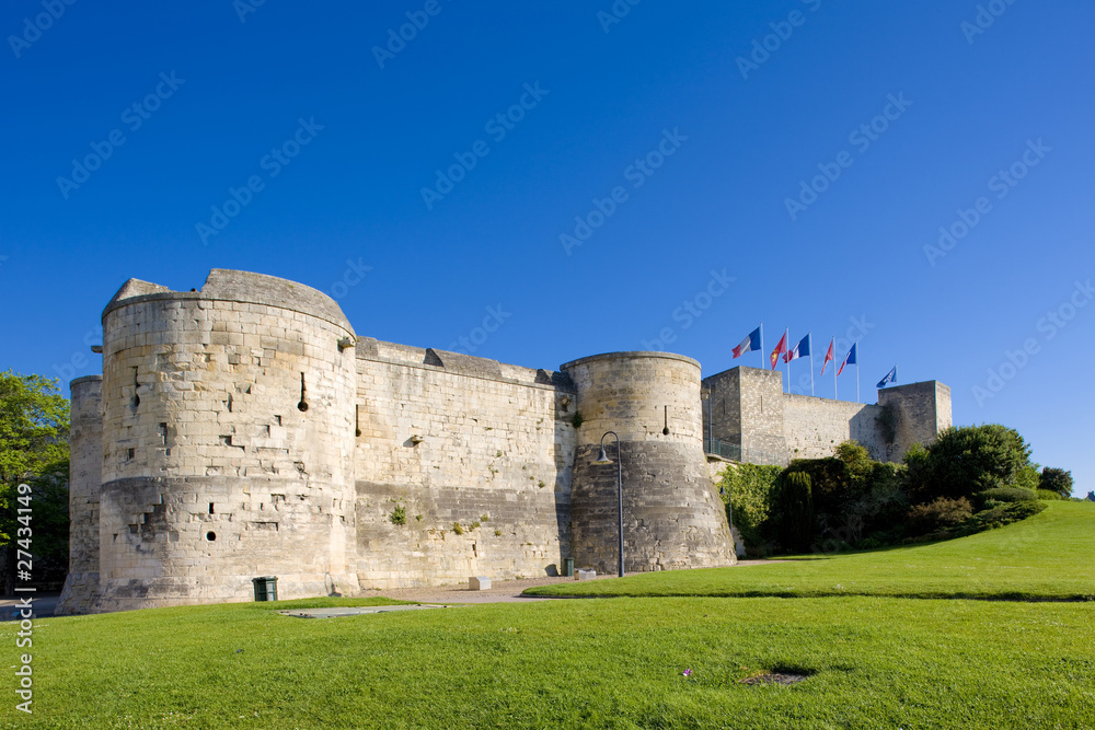 Poster ducal castle, caen, normandy, france