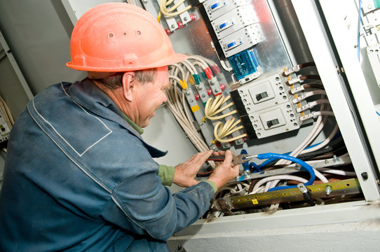 Electrician at work