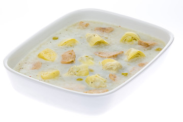 aspic with chicken meat and artichokes