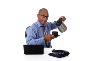 Naklejka premium Young attractive African American businessman