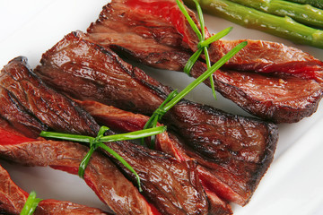 beef meat with asparagus