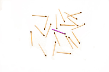 isolated matches on a white background