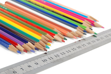 Ruler and color pencil