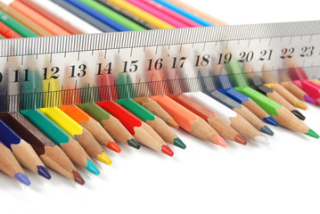 Ruler and color pencil